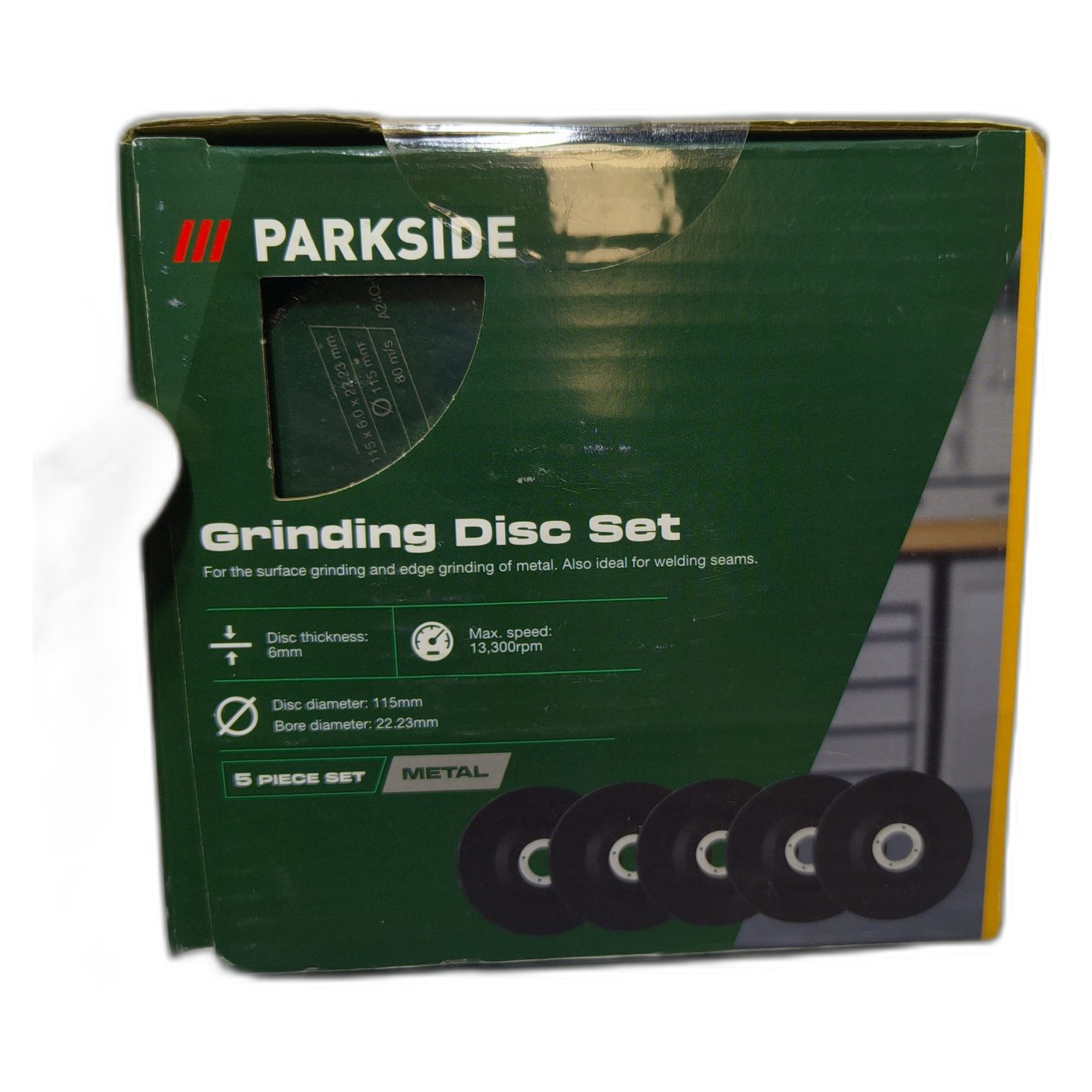 PARKSIDE zestaw tarcz szlifierskich do metalu 115 mm 5 szt.