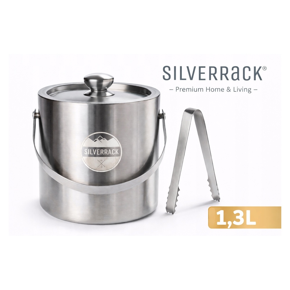Eleganckie wiaderko do lodu SilverRack 1.3L premium