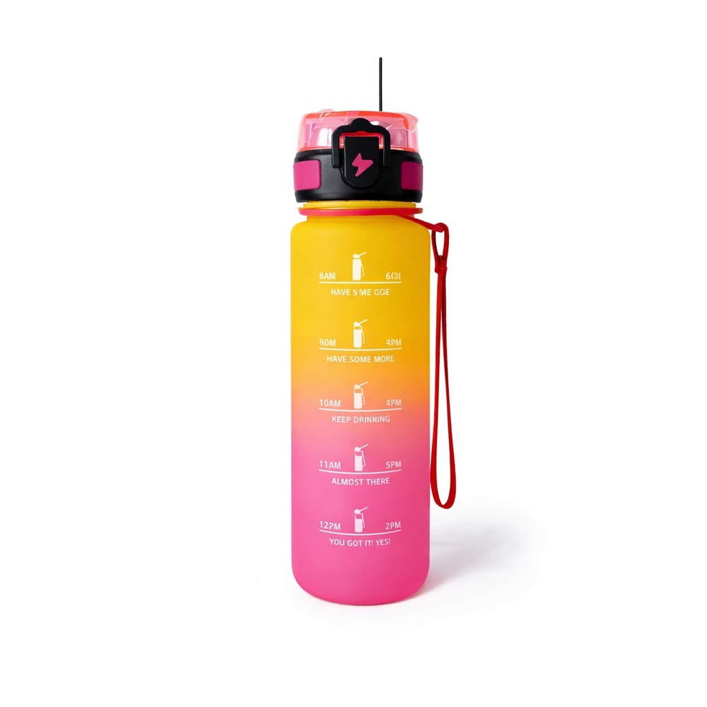 Bidon sportowy na wodę 500ml z blokadą i podziałką motywacyjną BPA FREE