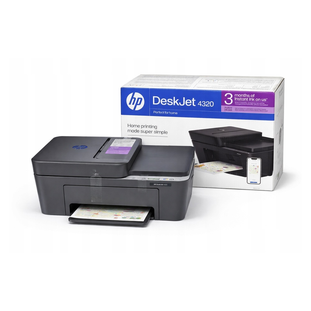 HP DeskJet 4320 drukarka atramentowa WiFi A4 3w1 druk skan kopiuj + karton