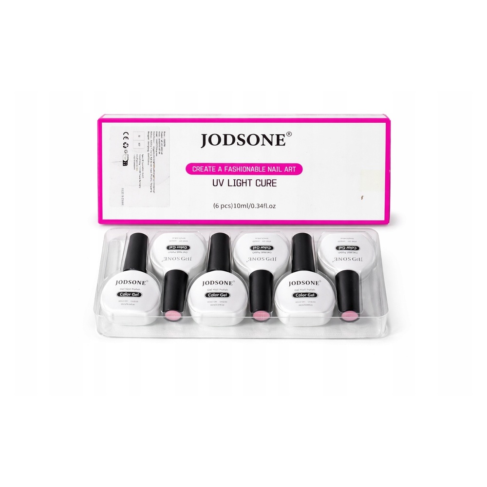 6 x Lakier hybrydowy JODSONE 10 ml UV LED wysoki połysk 6 kolorów