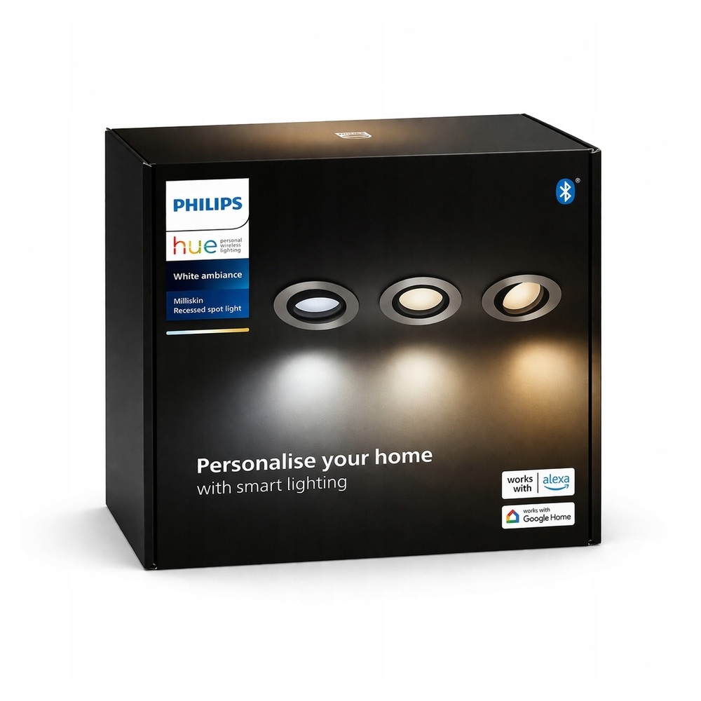 Philips Hue Milliskin White Ambiance 3xSpot LED Bluetooth ZigB Alexa Google