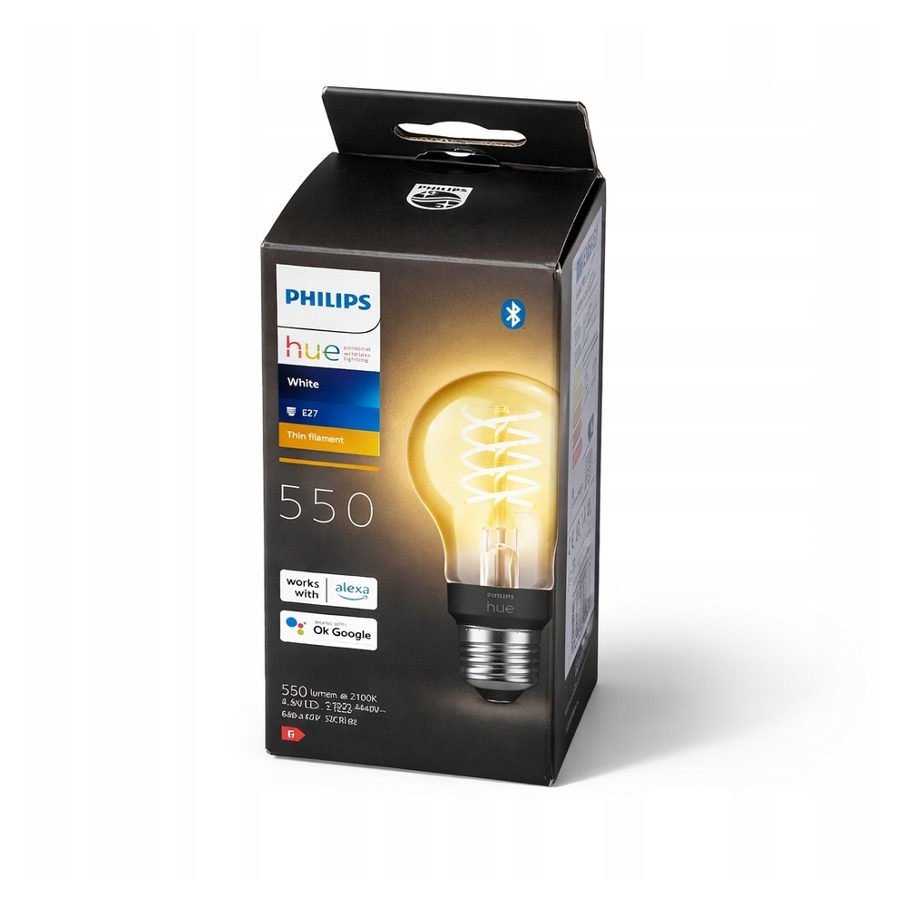 Philips Hue White E27 filament 7.2W 550lm Bluetooth ZigBee LED
