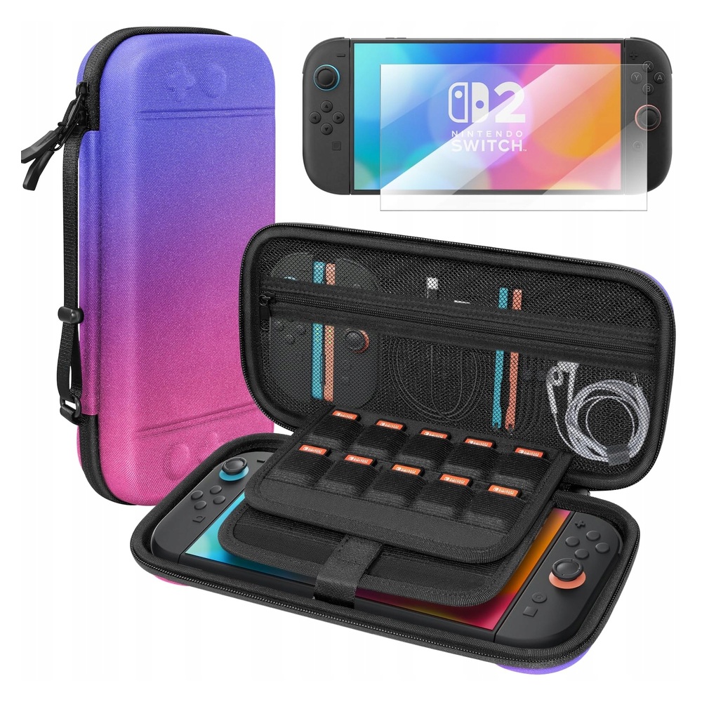 Etui do Nintendo Switch / Switch 2 twarde EVA pokrowiec organizer