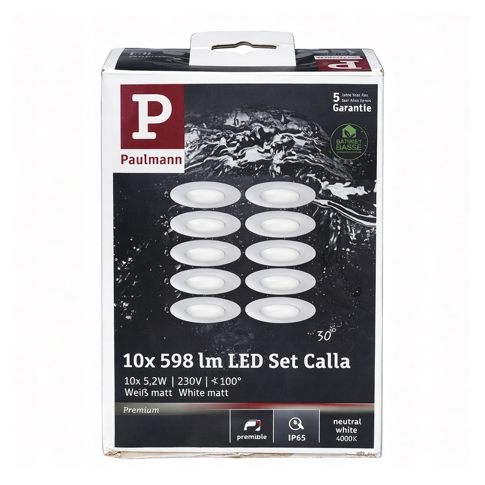 Paulmann LED Set Calla 10x 5,2W 598lm 4000K IP65 oczka wpuszczane dimmable