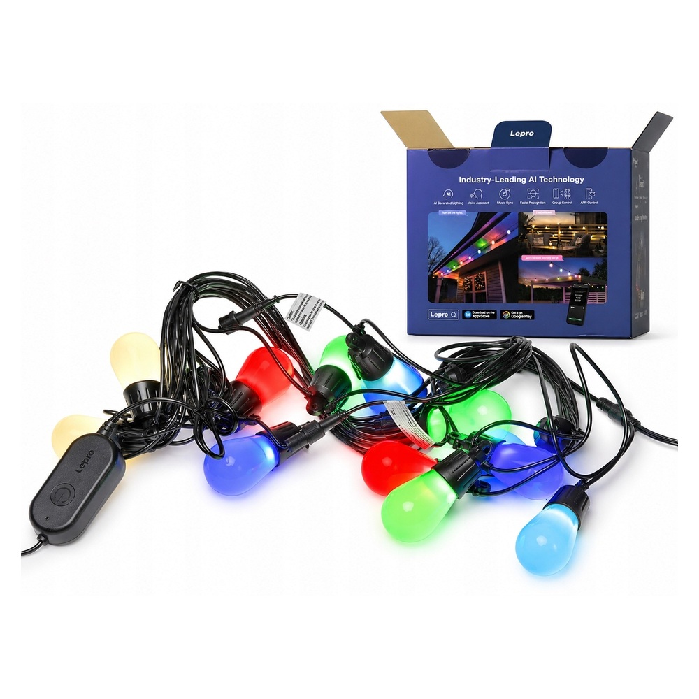 Girlanda ogrodowa LED Lepro ZB1 RGB + ciepła biel 15m IP65 smart apka