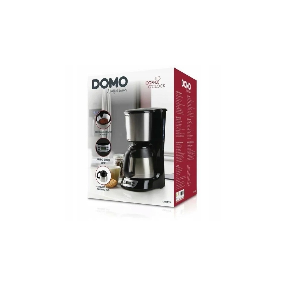 Ekspres do kawy przelewowy DOMO DO709K 1000W | termos 1L | programator
