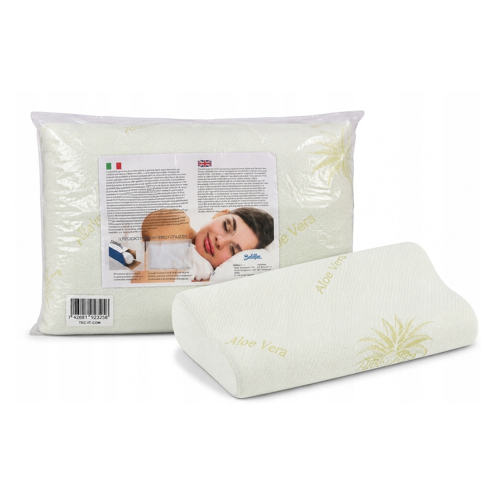 Poduszka ortopedyczna Memory Foam Aloe Vera Baldiflex profilowana antyalerg