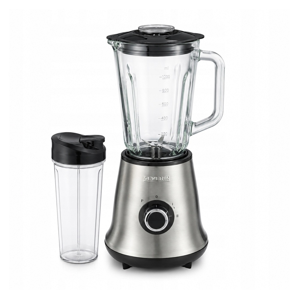 Blender kielichowy Severin 2w1 Smoothie Mix&Go 500W szklany stal nierdzewna