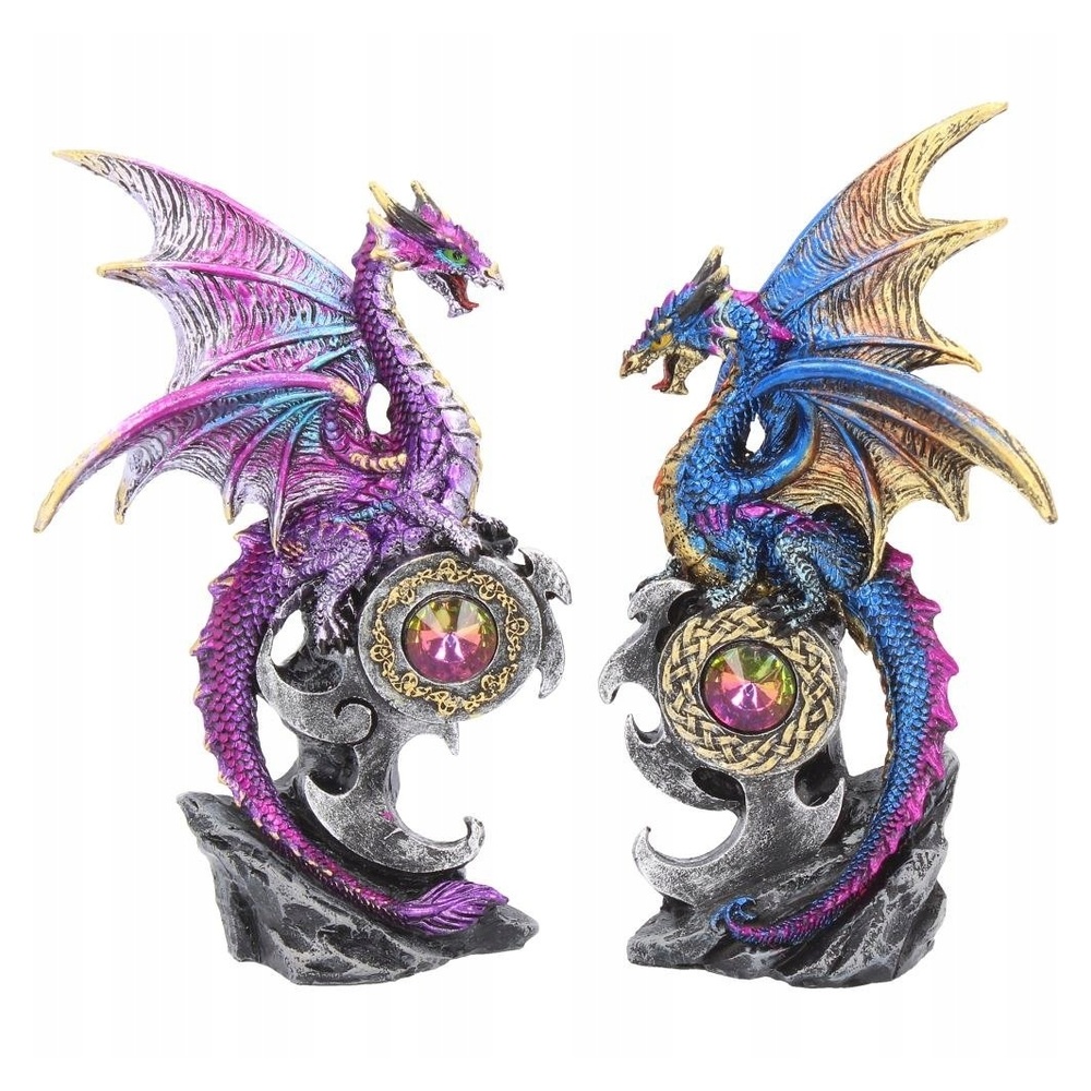 Zestaw 2 Figurek Smok Fantasy Nemesis Now Realm Protectors 15 cm Gothic