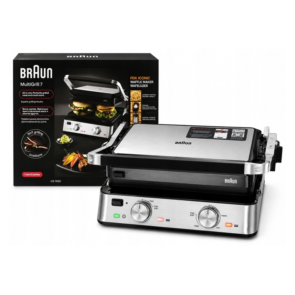 Braun MultiGrill 7 CG7020 Grill Elektryczny 2000W Kontaktowy Inox