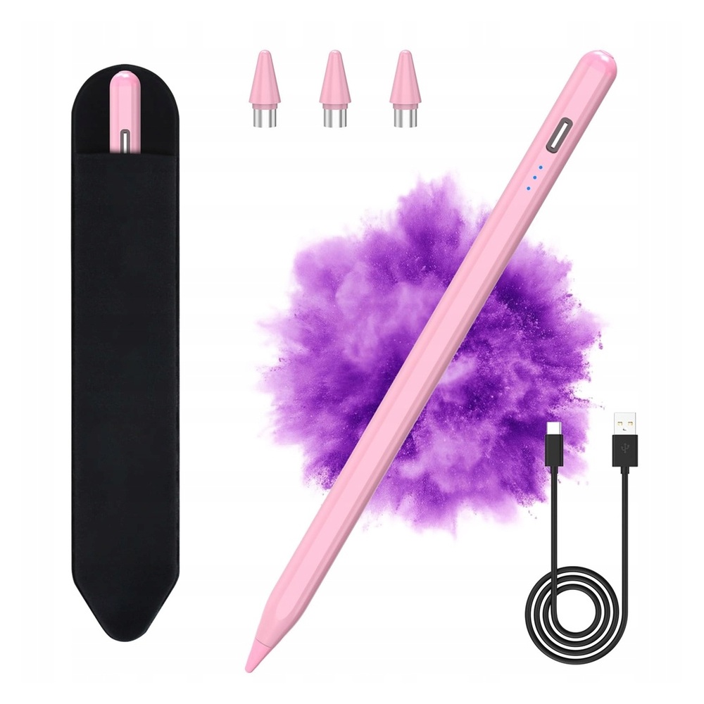 Stylus Pen uniwersalny do ekranów dotykowych USB-C różowy