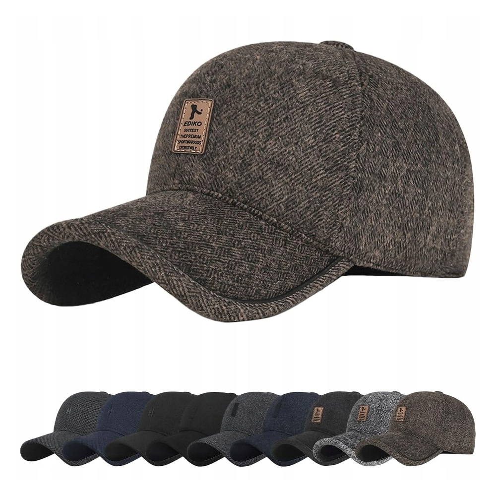 Czapka Zimowa z Nausznikami Regulowana Unisex Ciepła Ocieplana
