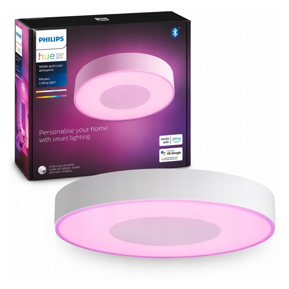 Philips Hue Infuse L Smart Plafon LED RGBW ZigBee 52,5W 3450 lm Biały 425mm