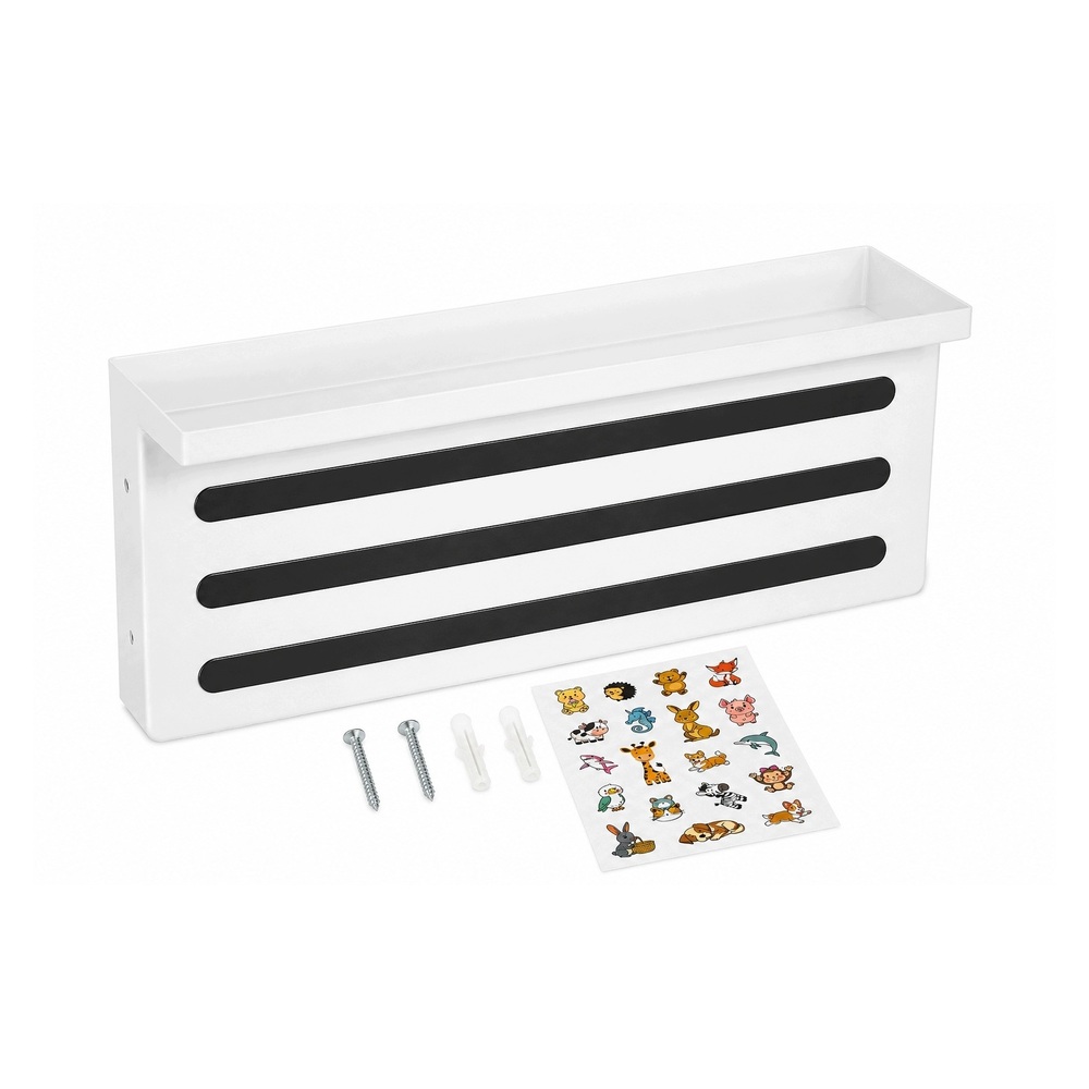 2x Półka ścienna magnetyczna organizer metalowy z magnesami biała 30 cm