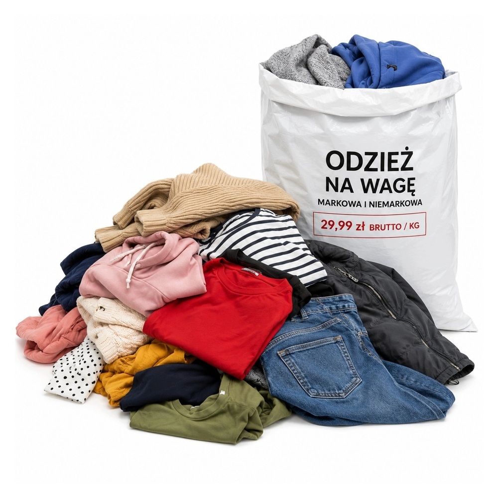 Nowa Odzież na Wagę 29,99 zł/kg Markowa i Niemarkowa Hurt Outlet