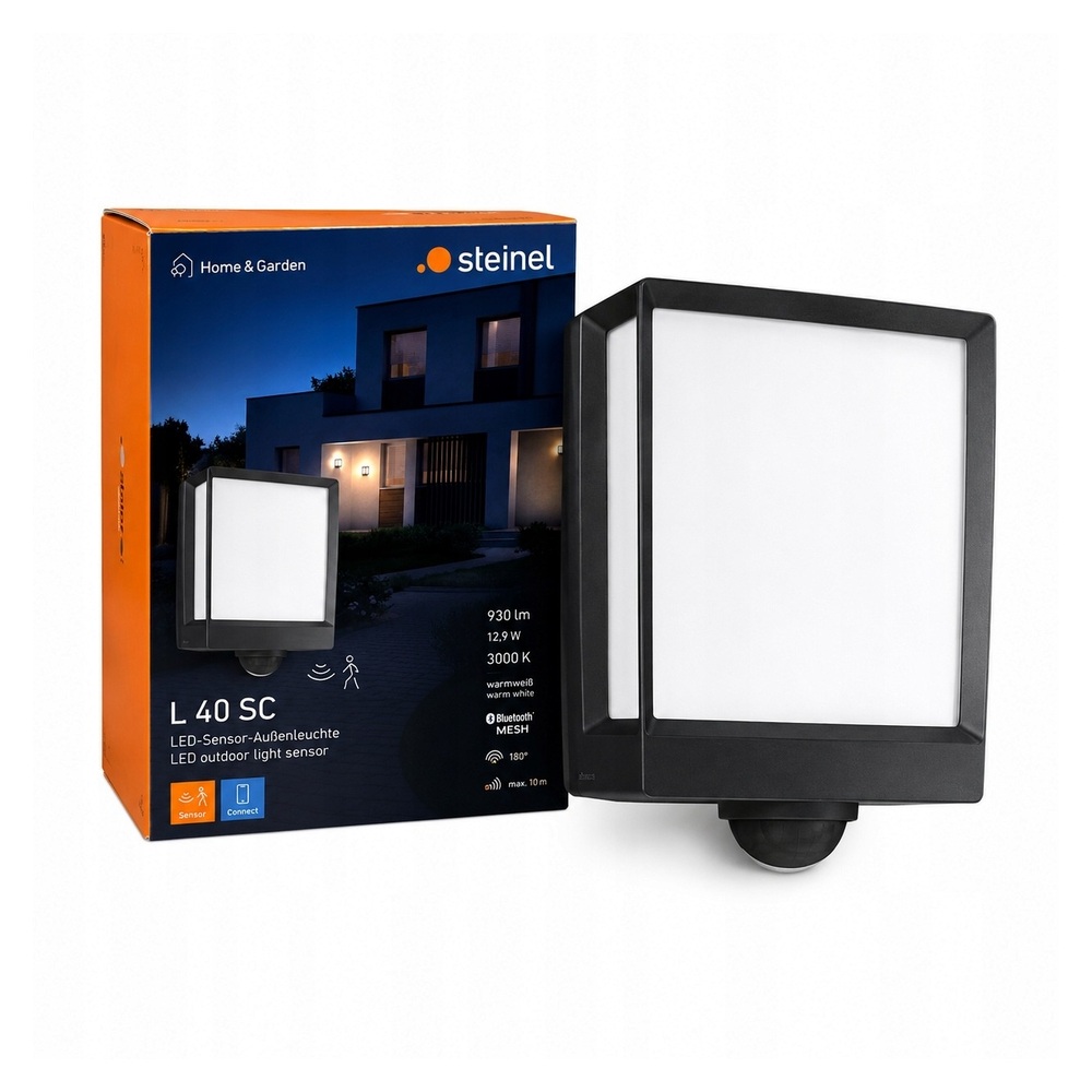Lampa LED z czujnikiem ruchu Steinel L 40 SC Bluetooth Mesh IP54 930 lm