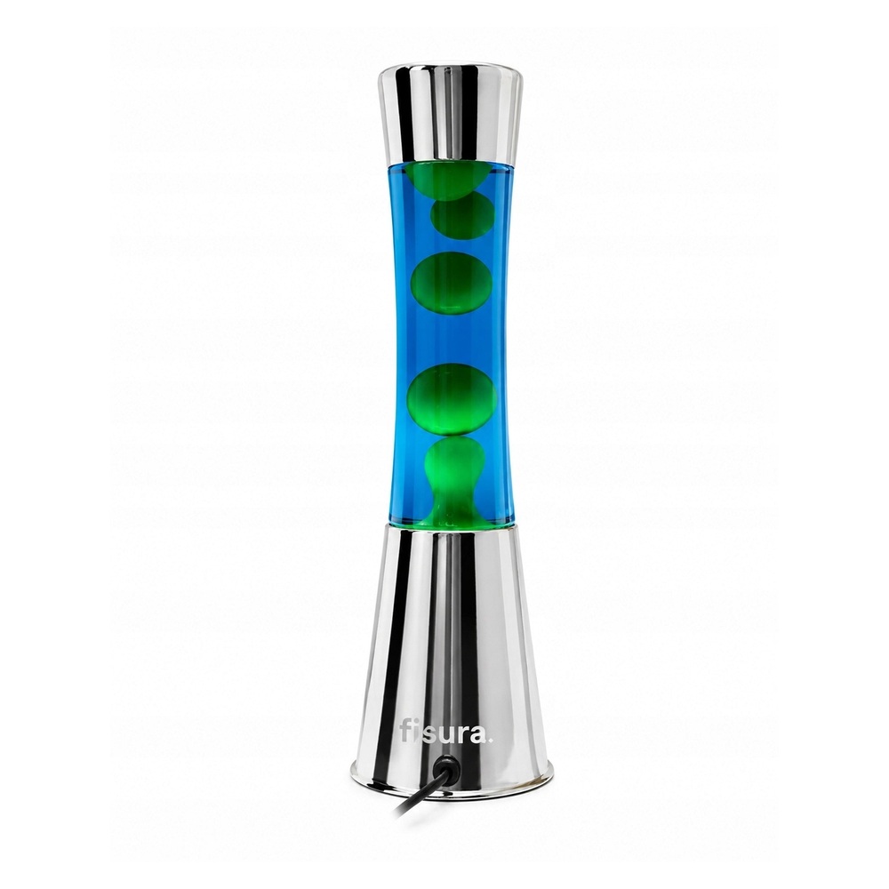 Lampa Lava Fisura Niebiesko-Zielona Dekoracyjna LED Chrom 40 cm