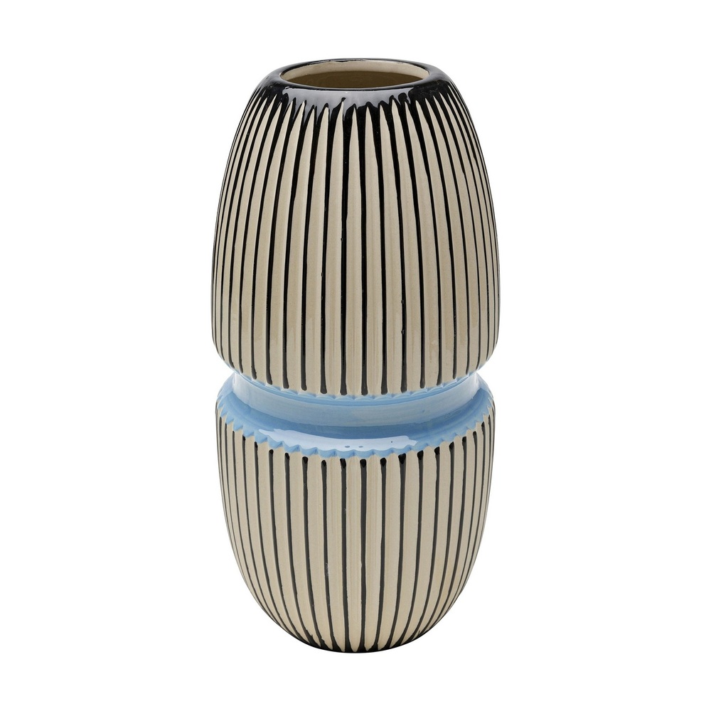 KARE DESIGN Wazon Ceramiczny Calabria Blue 31 cm Biało-Niebieski Designer