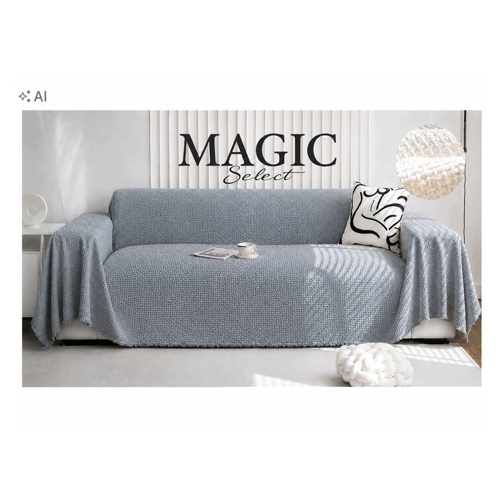 MAGIC Select Narzuta na sofę i kanapę CIEMNOSZARA 180x260 cm