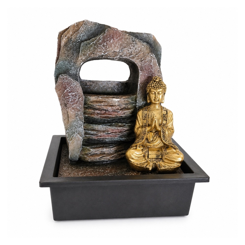 Fontanna pokojowa Budda Zen LED dekoracyjna Feng Shui wodospad