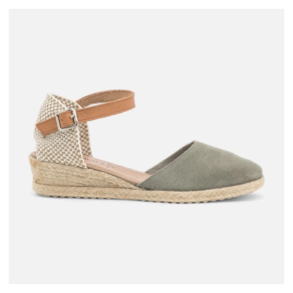 Espadryle damskie na koturnie sandały khaki rozm. 37