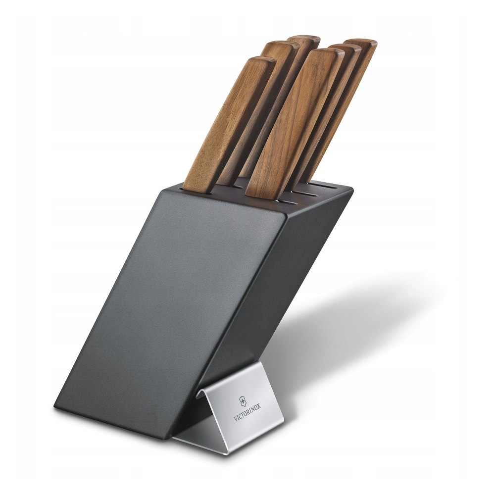 Victorinox Swiss Modern zestaw 6 noży kuchennych + blok 7 el. drewno