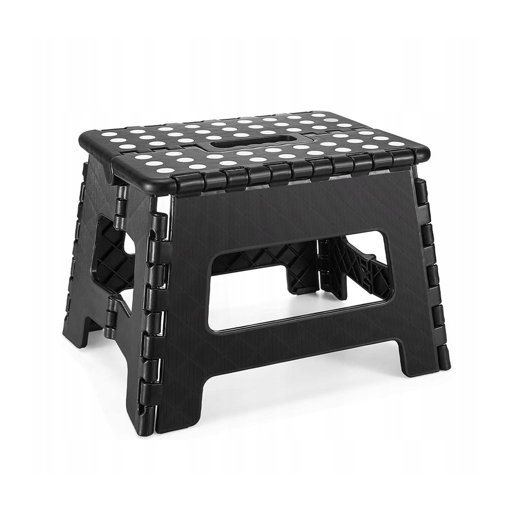 Składany stołek podest taboret antypoślizgowy czarny 23 cm