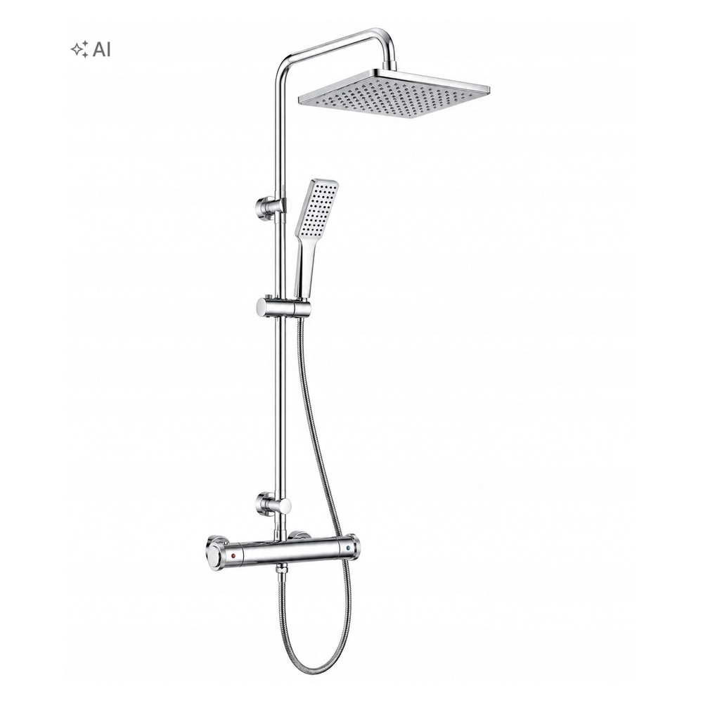 Zestaw prysznicowy natynkowy Auralum z termostatem, deszczownica 24.8 cm