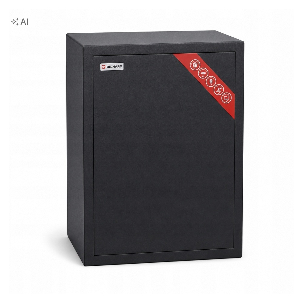 Brihard Business XL sejf na klucz 50x35x36 cm 17 kg czarny
