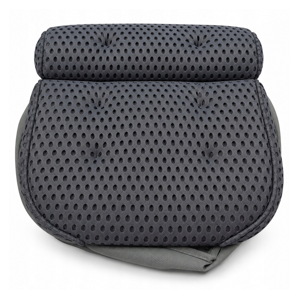LEODERA Poduszka do wanny kąpielowa z przyssawkami szara ergonomiczna