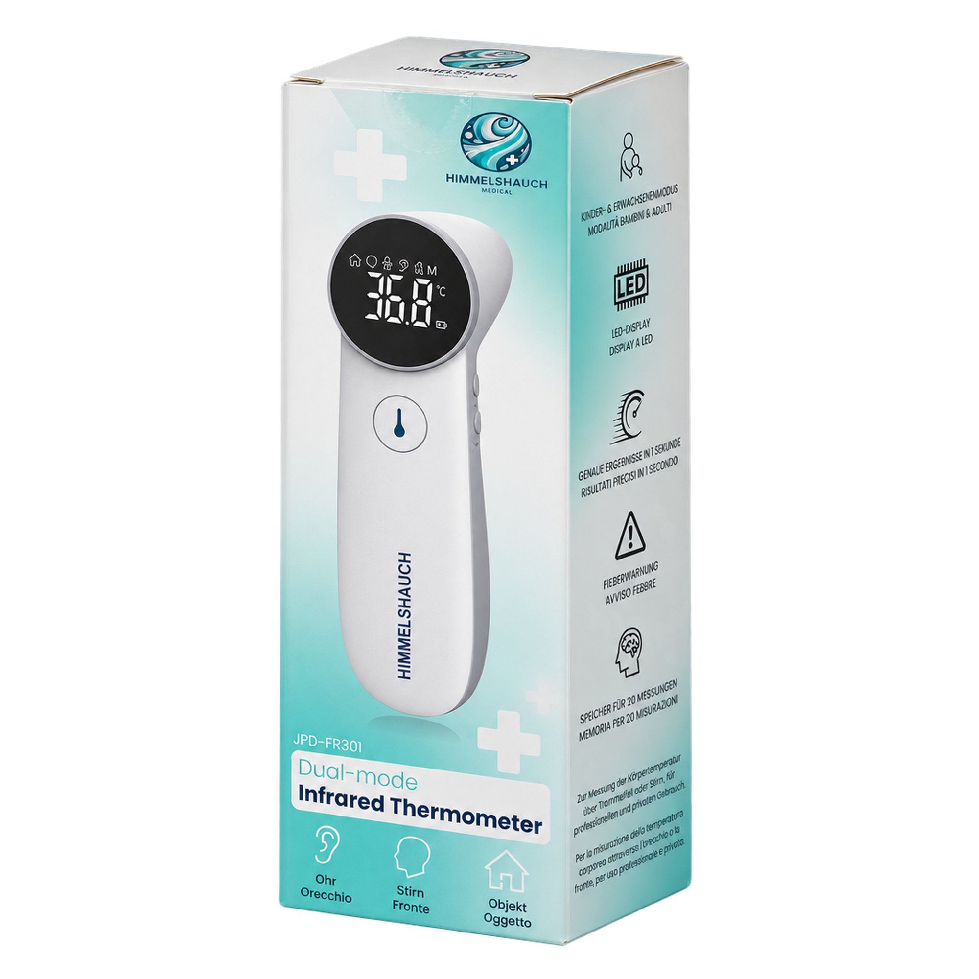 HIMMELSHAUCH MEDICAL termometr bezdotykowy JPD-FR301 1 s