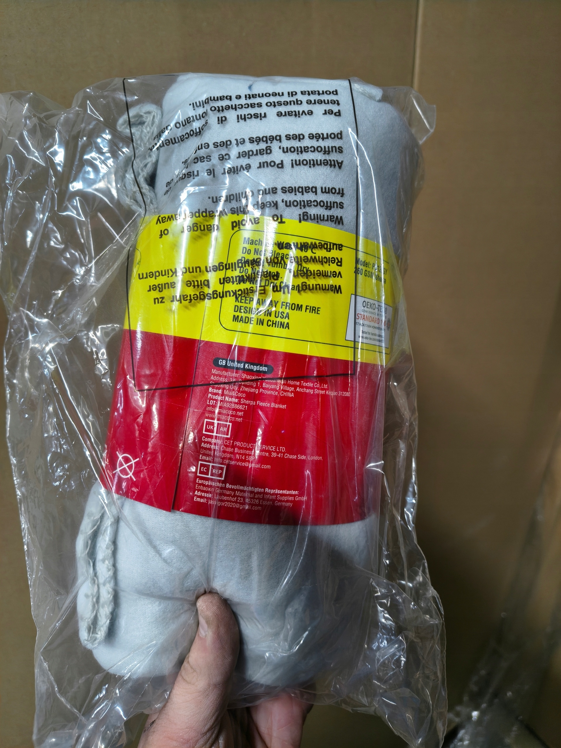 Koc Sherpa polar 150×120 cm szary | Mia & Coco | miękki i ciepły | OEKO-TEX — zdjęcie 6