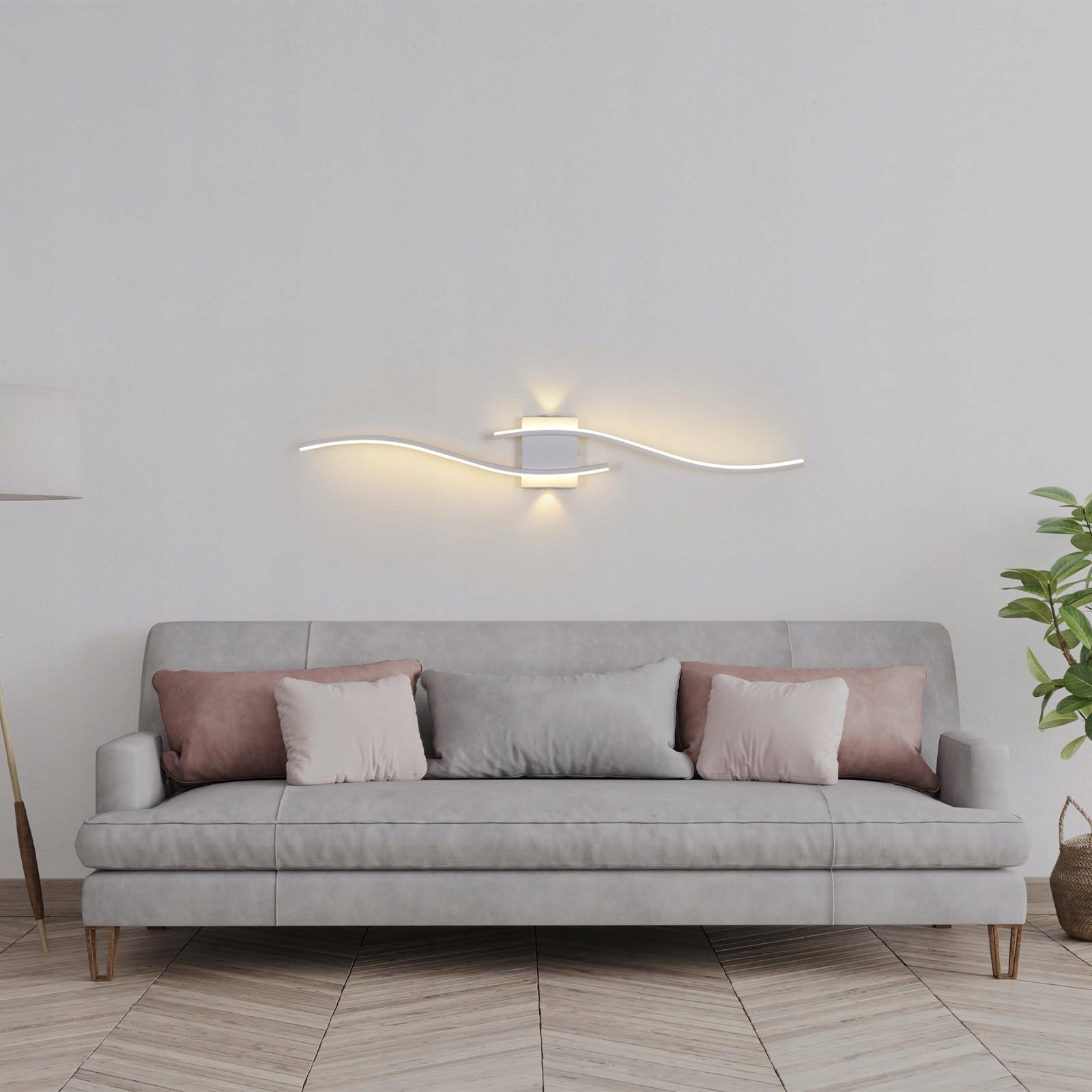 Kinkiet LED nowoczesny 120 cm 30W biały lampa ścienna dekoracyjna ciepłe św — zdjęcie 5