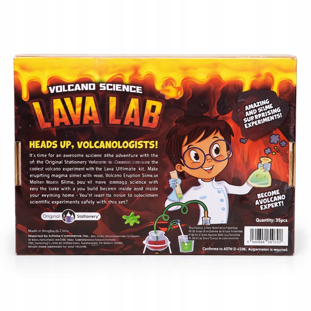 Zestaw naukowy Lava Lab – eksperymenty wulkaniczne STEM 35 elementów — zdjęcie 3