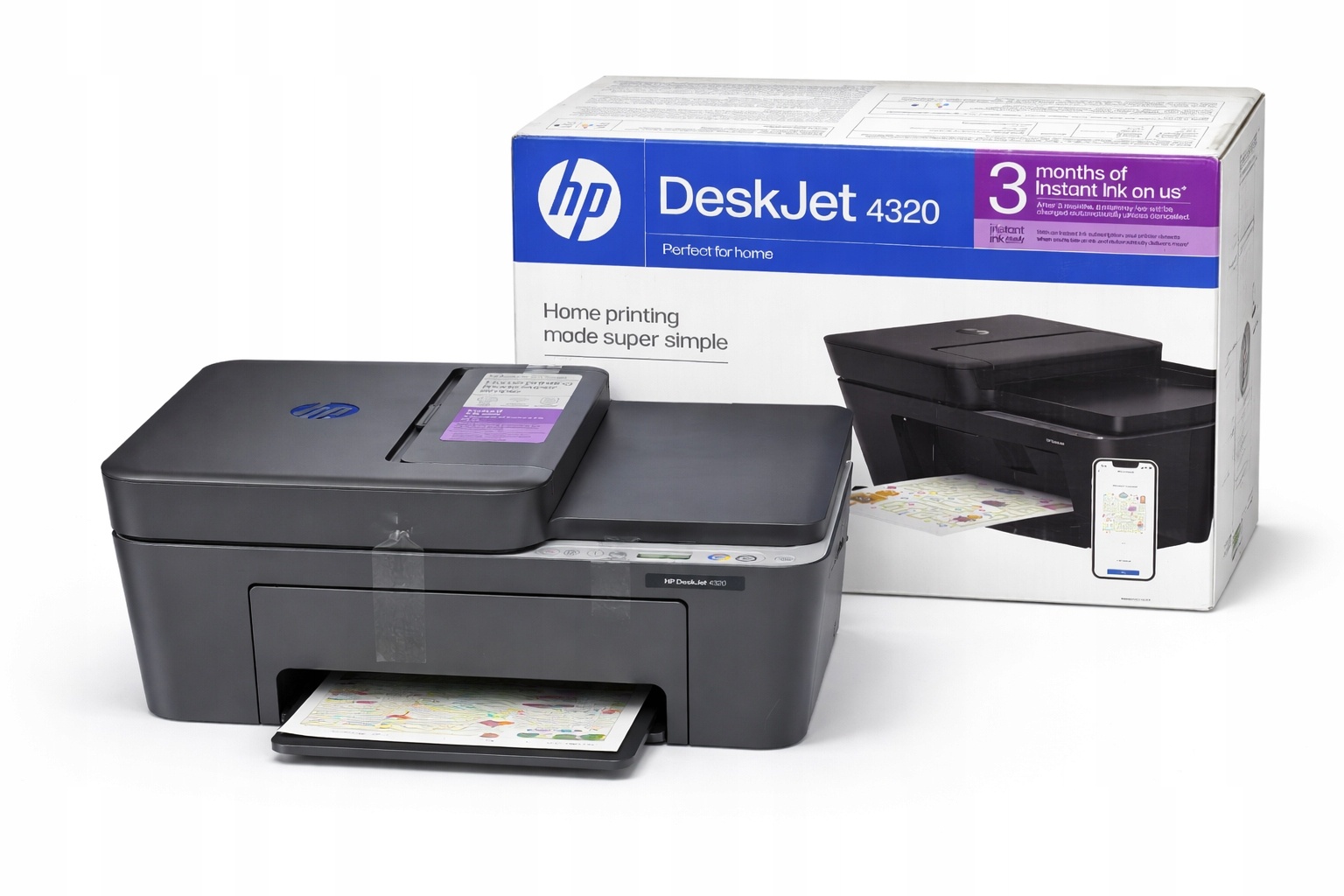 HP DeskJet 4320 drukarka atramentowa WiFi A4 3w1 druk skan kopiuj + karton — zdjęcie 2