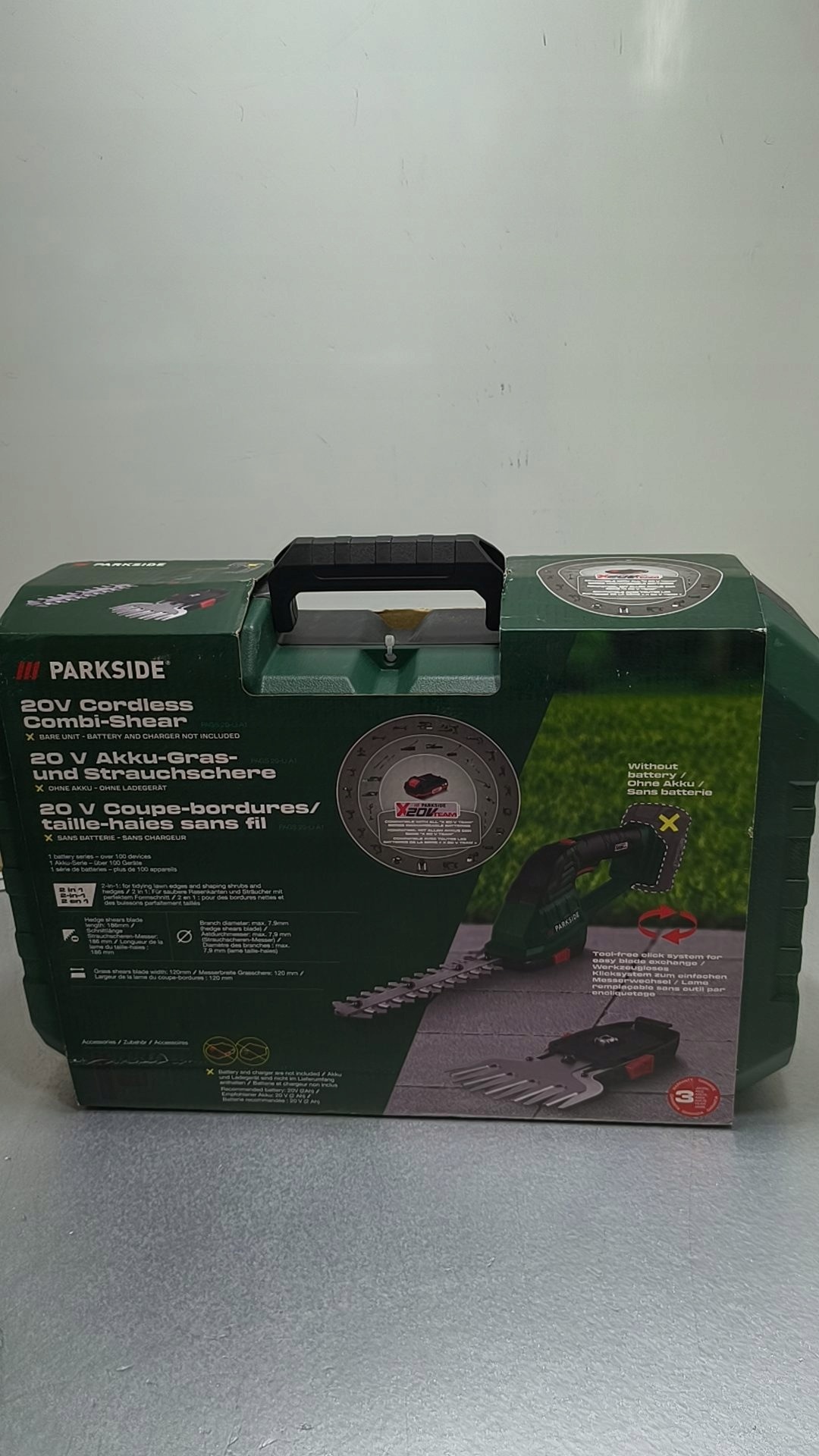 Parkside nożyce do trawy i krzewów PAGS 20-Li A1 20 V 18,6 cm — zdjęcie 3