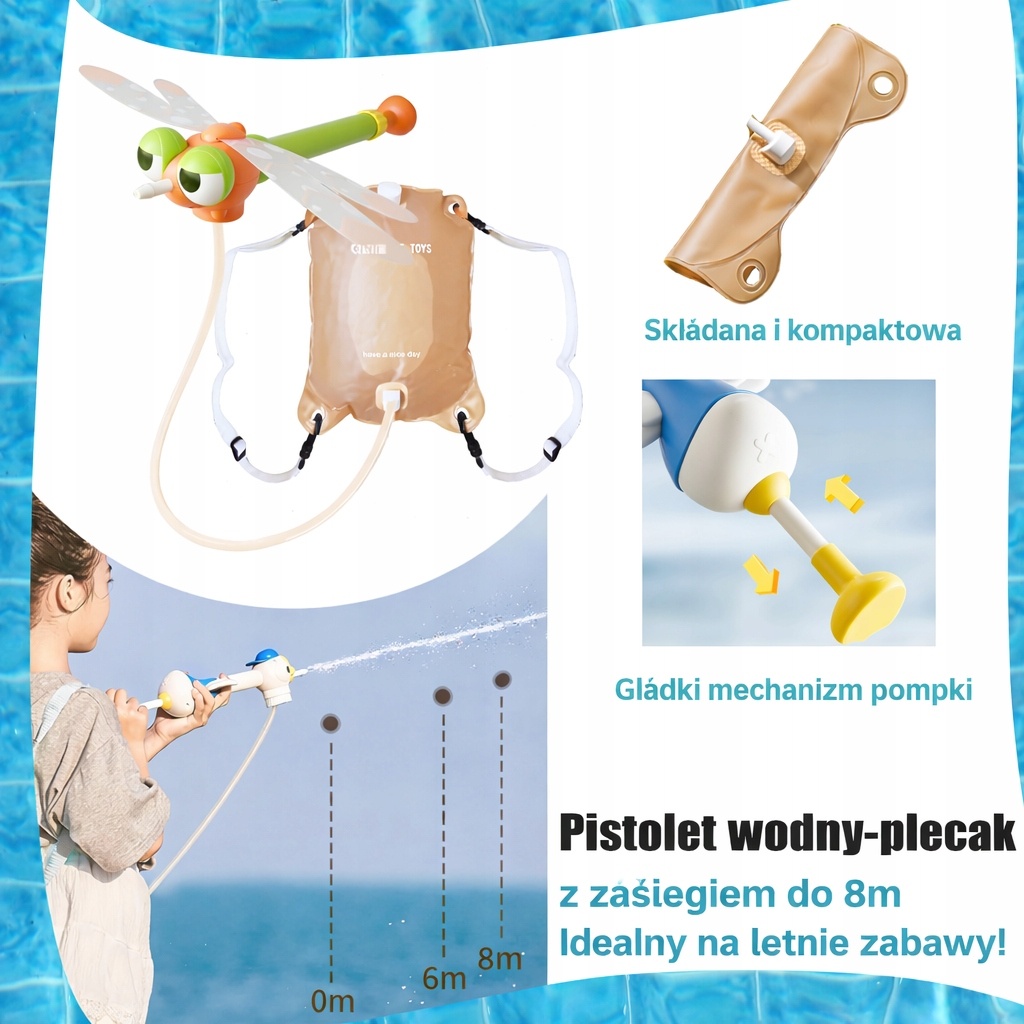 Pistolet + zbiornikiem na wodę |zasięg|8metrów|funkcja napełniania balonów — zdjęcie 3