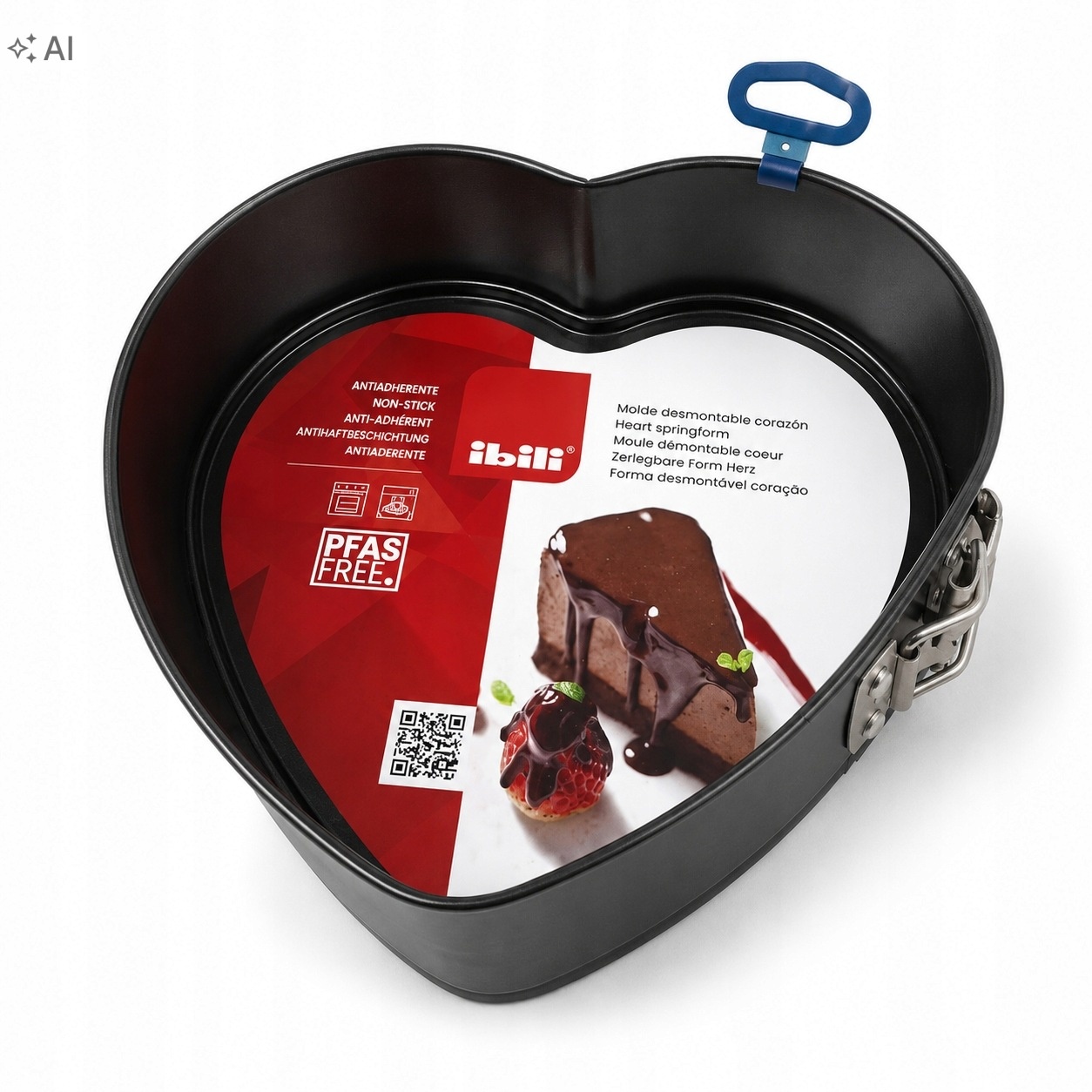 IBILI Forma do ciasta serce 22 cm tortownica PFAS Free rozpinana — zdjęcie 2