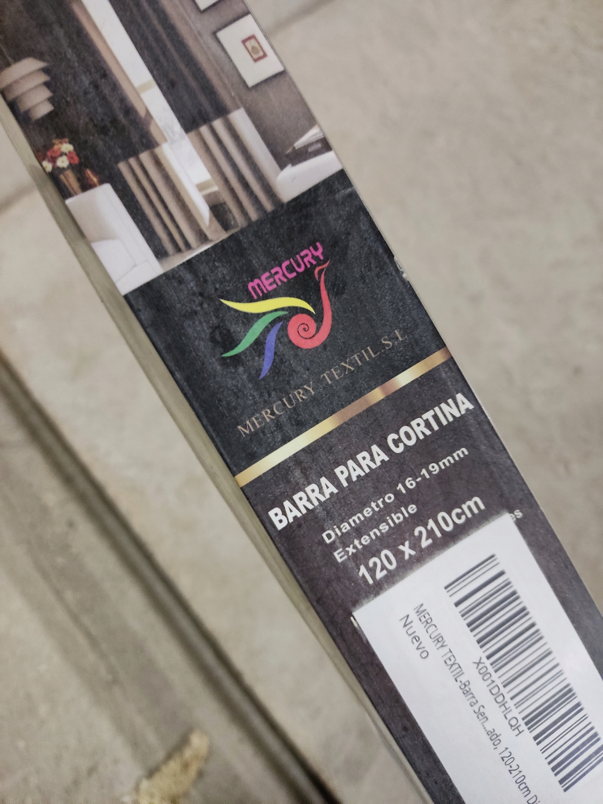 Mercury Drążek rozporowy do zasłon karnisza 120-210 cm regulowany ZŁOTY — zdjęcie 5