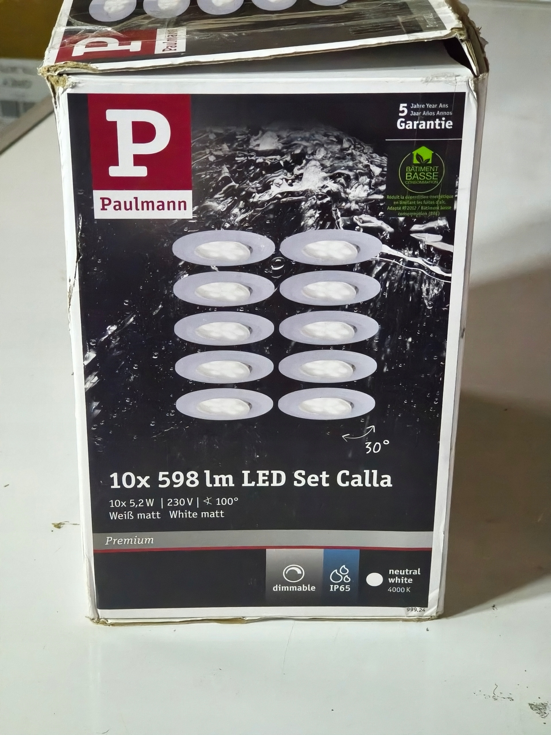 Paulmann LED Set Calla 10x 5,2W 598lm 4000K IP65 oczka wpuszczane dimmable — zdjęcie 3
