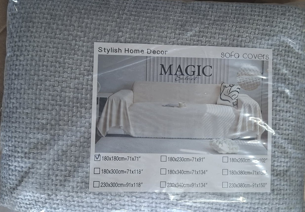 MAGIC Select Narzuta na sofę i kanapę SZARY 180x180 cm — zdjęcie 3