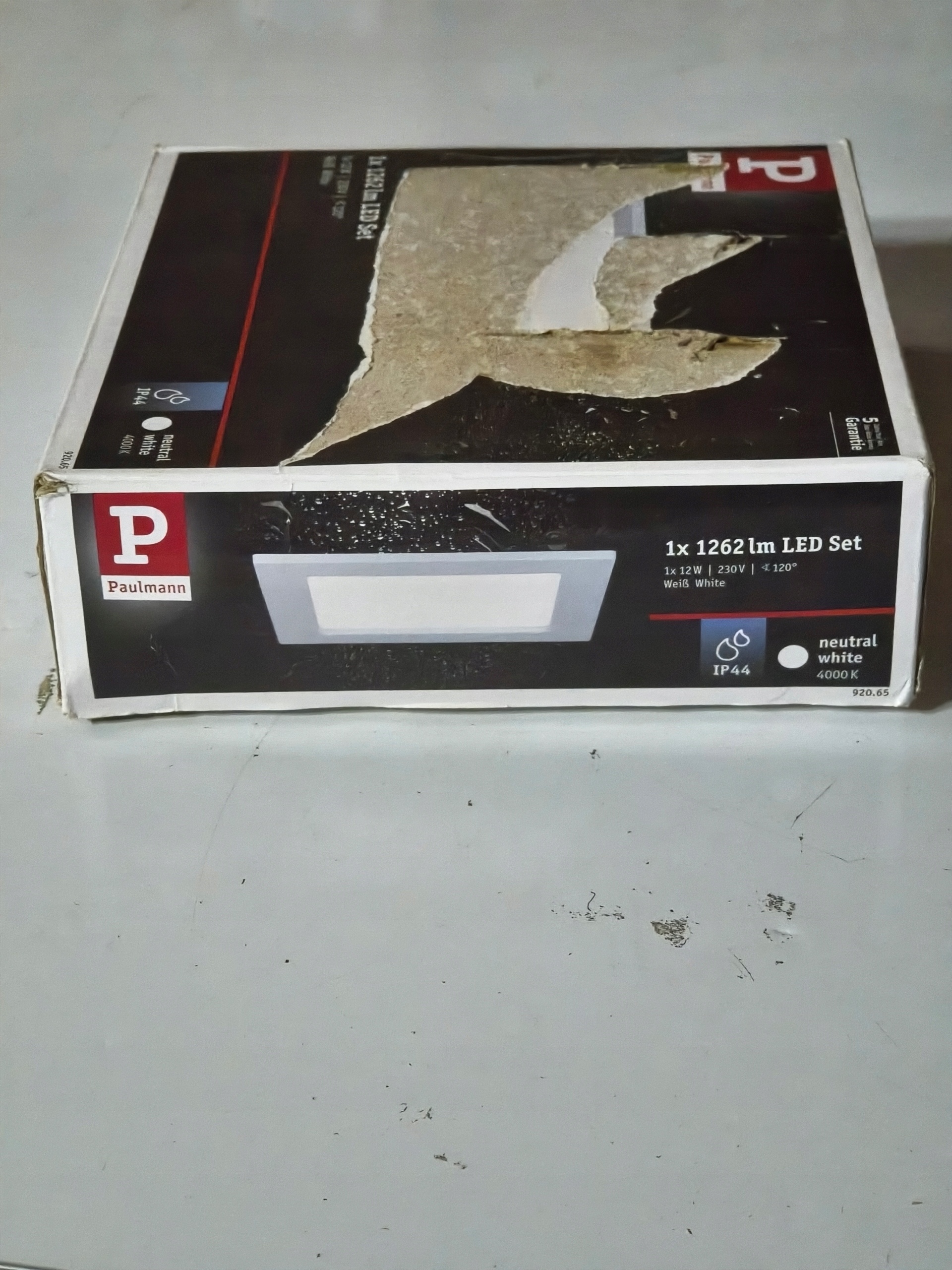 Paulmann LED panel sufitowy 1262 lm 12W IP44 4000K biały kwadratowy — zdjęcie 2