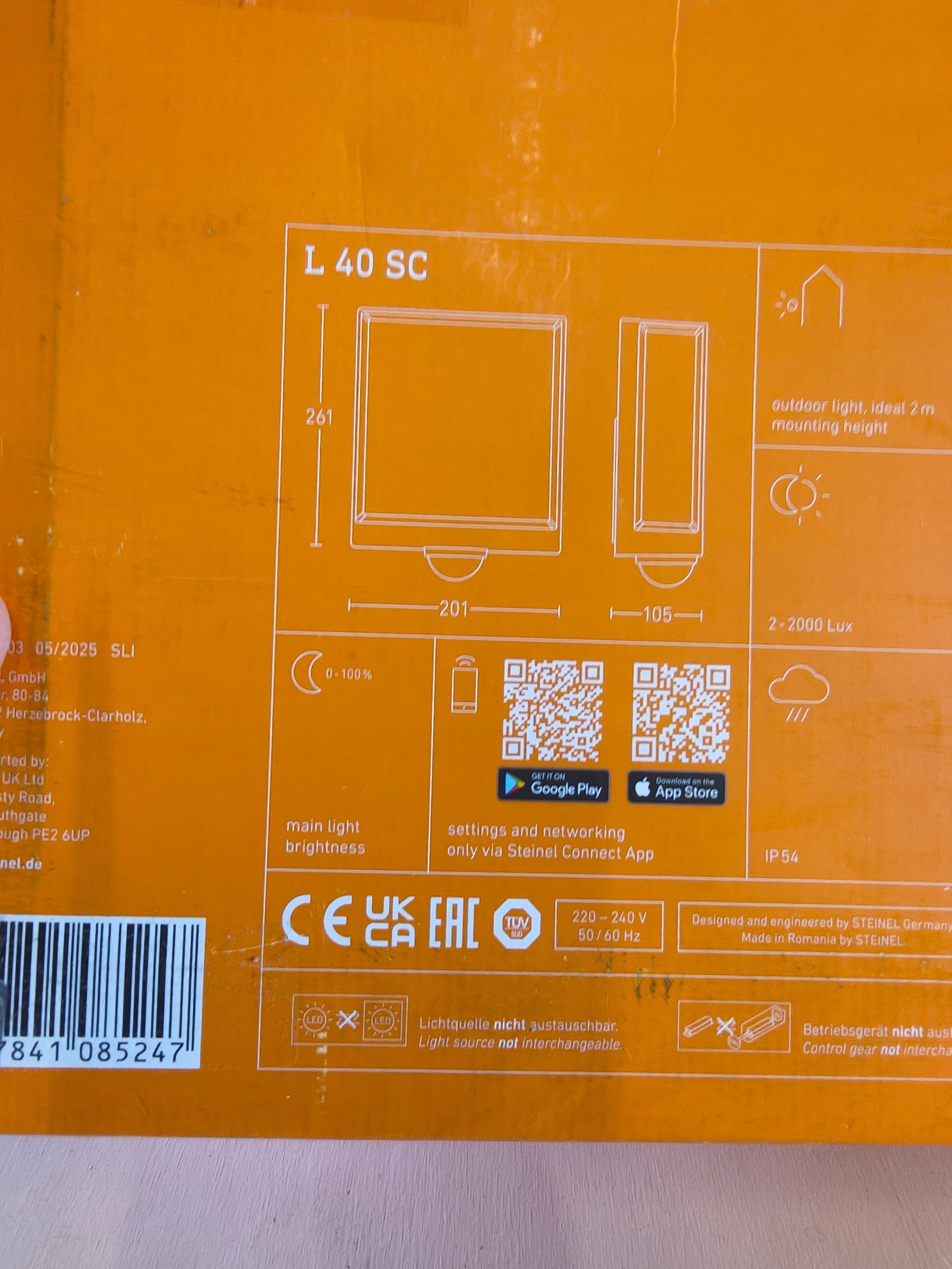 Lampa LED z czujnikiem ruchu Steinel L 40 SC Bluetooth Mesh IP54 930 lm — zdjęcie 9