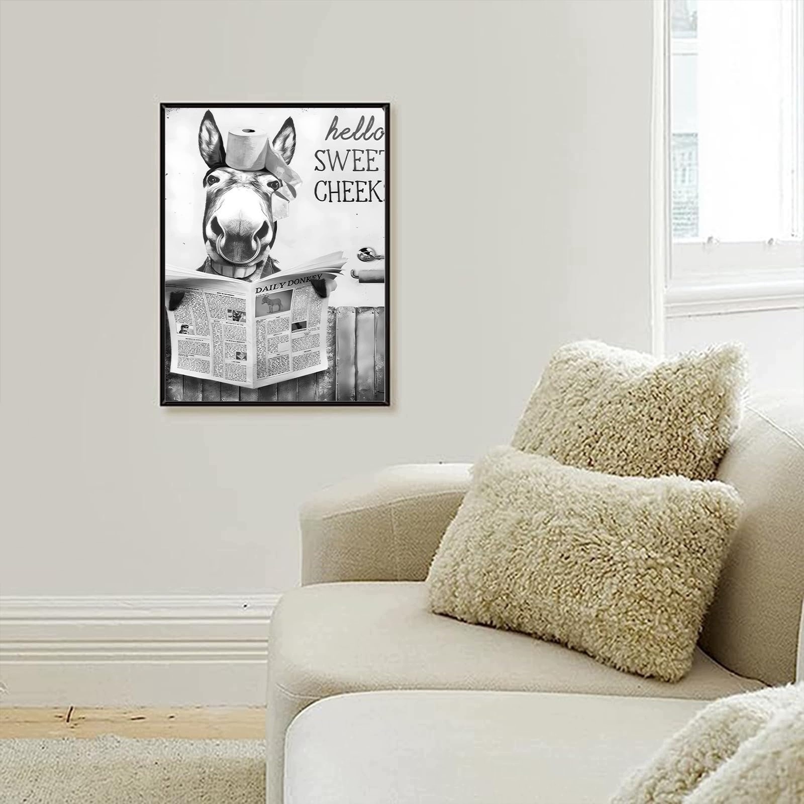 Zestaw 3 Plakatów Highland Cow Łazienka Toaleta 60x90 cm Bez Ram — zdjęcie 4