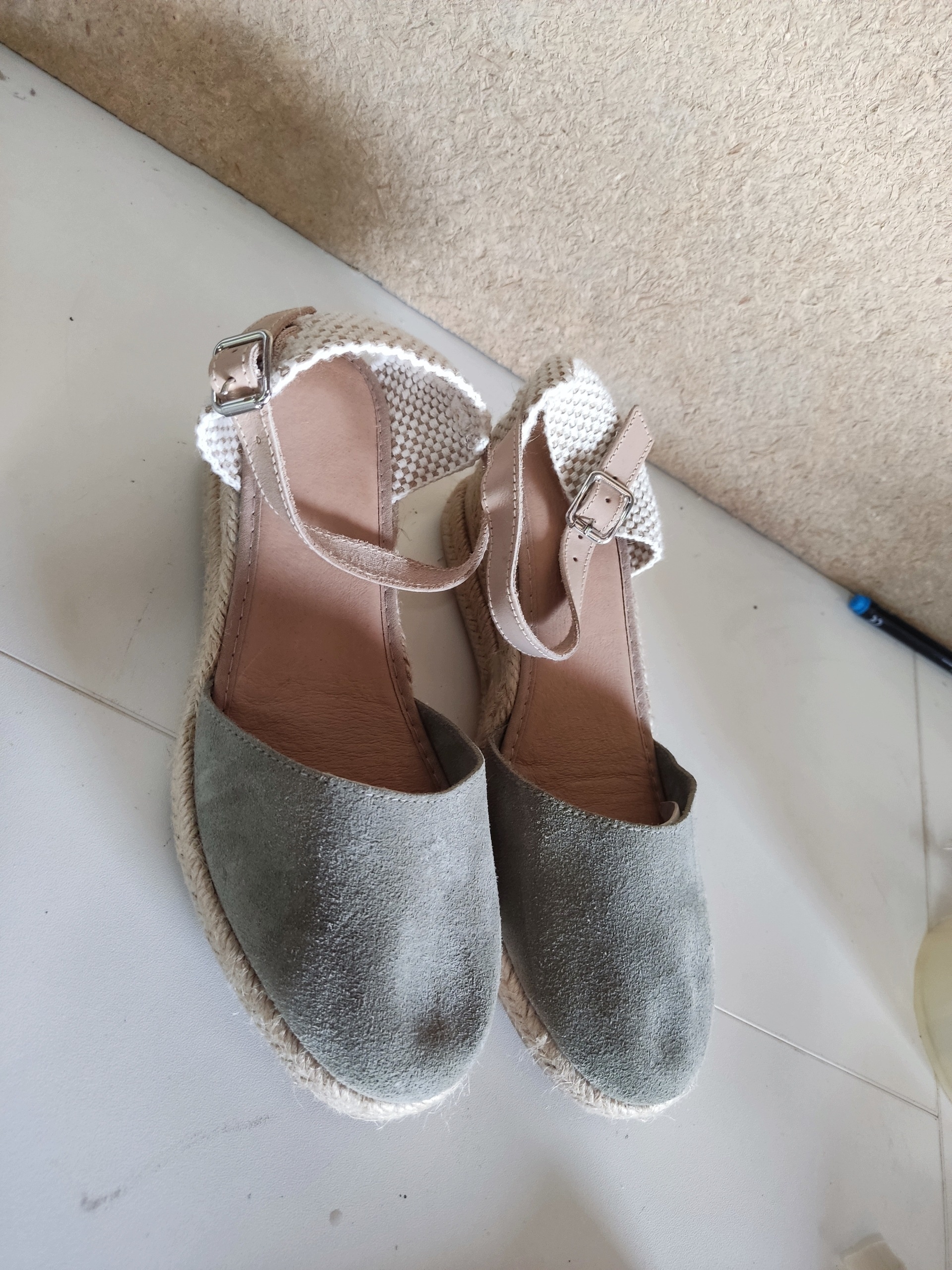 Espadryle damskie na koturnie sandały khaki rozm. 37 — zdjęcie 6