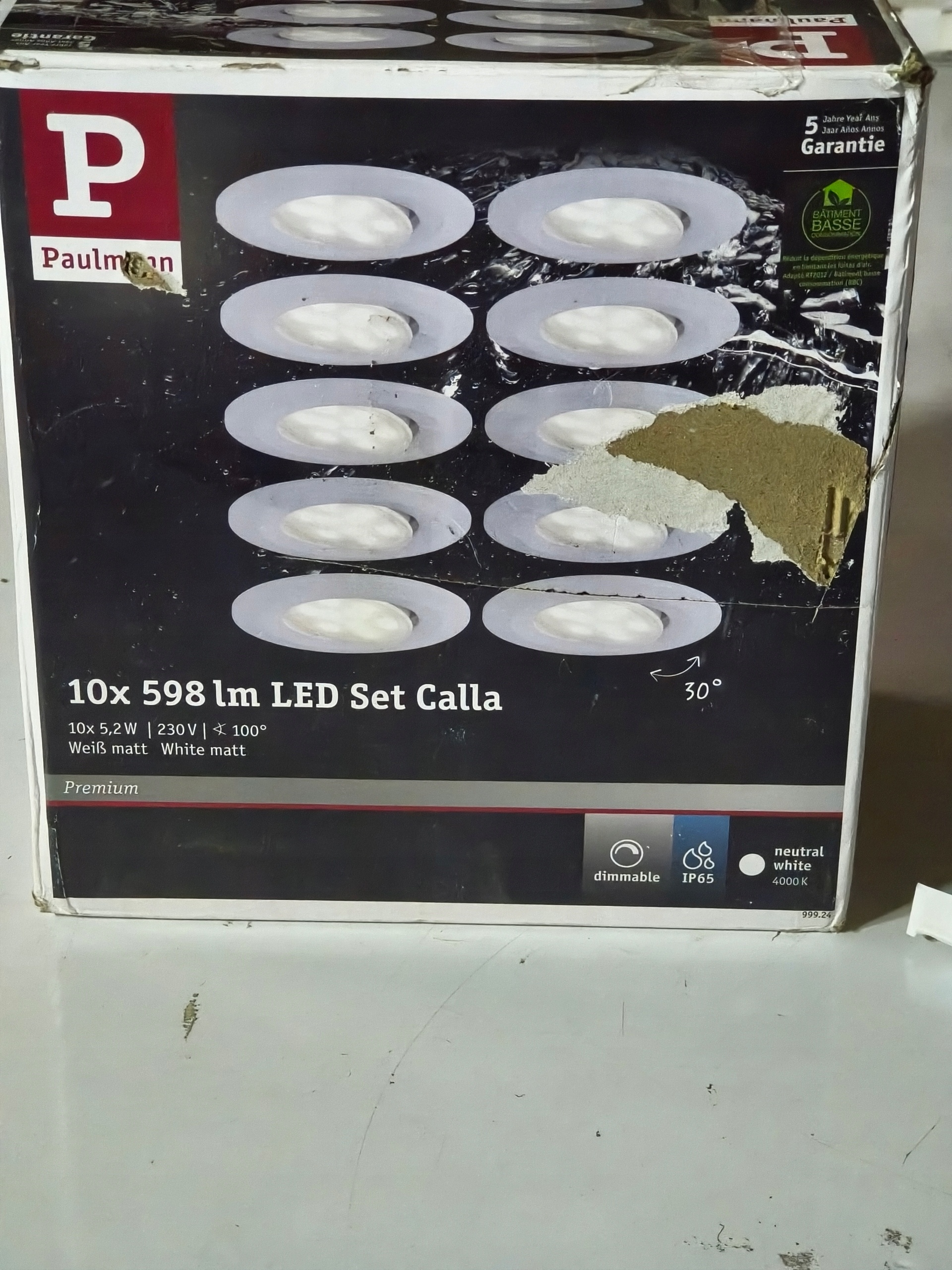 Paulmann LED Set Calla 10x 5,2W 598lm 4000K IP65 oczka wpuszczane dimmable — zdjęcie 4