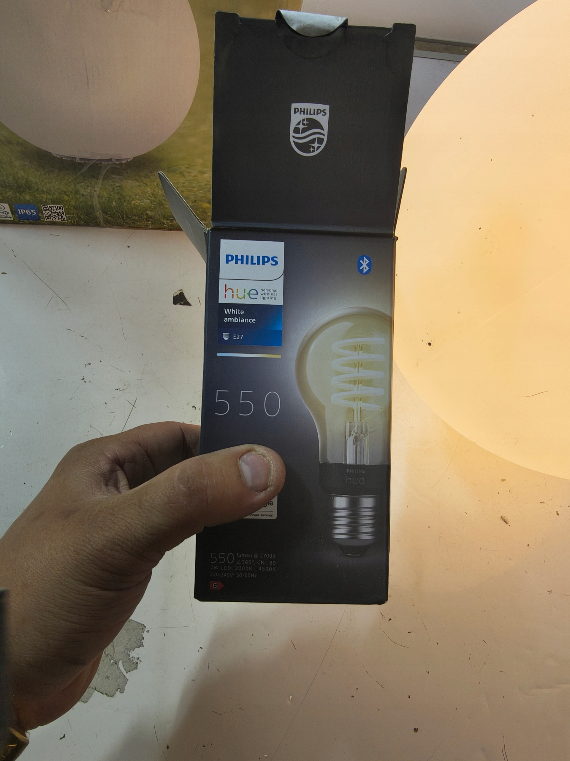 EGLO Monterolo lampa ogrodowa kula 30 cm E27 IP65 2 m z żarówką philips — zdjęcie 8