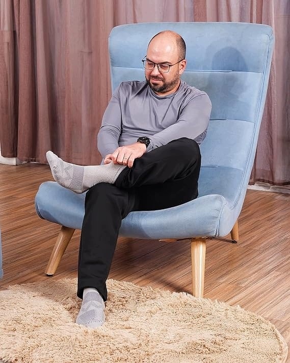 Mokah Stone skarpety dla diabetyków Coolmax Lycra bezuciskowe szare XL — zdjęcie 3