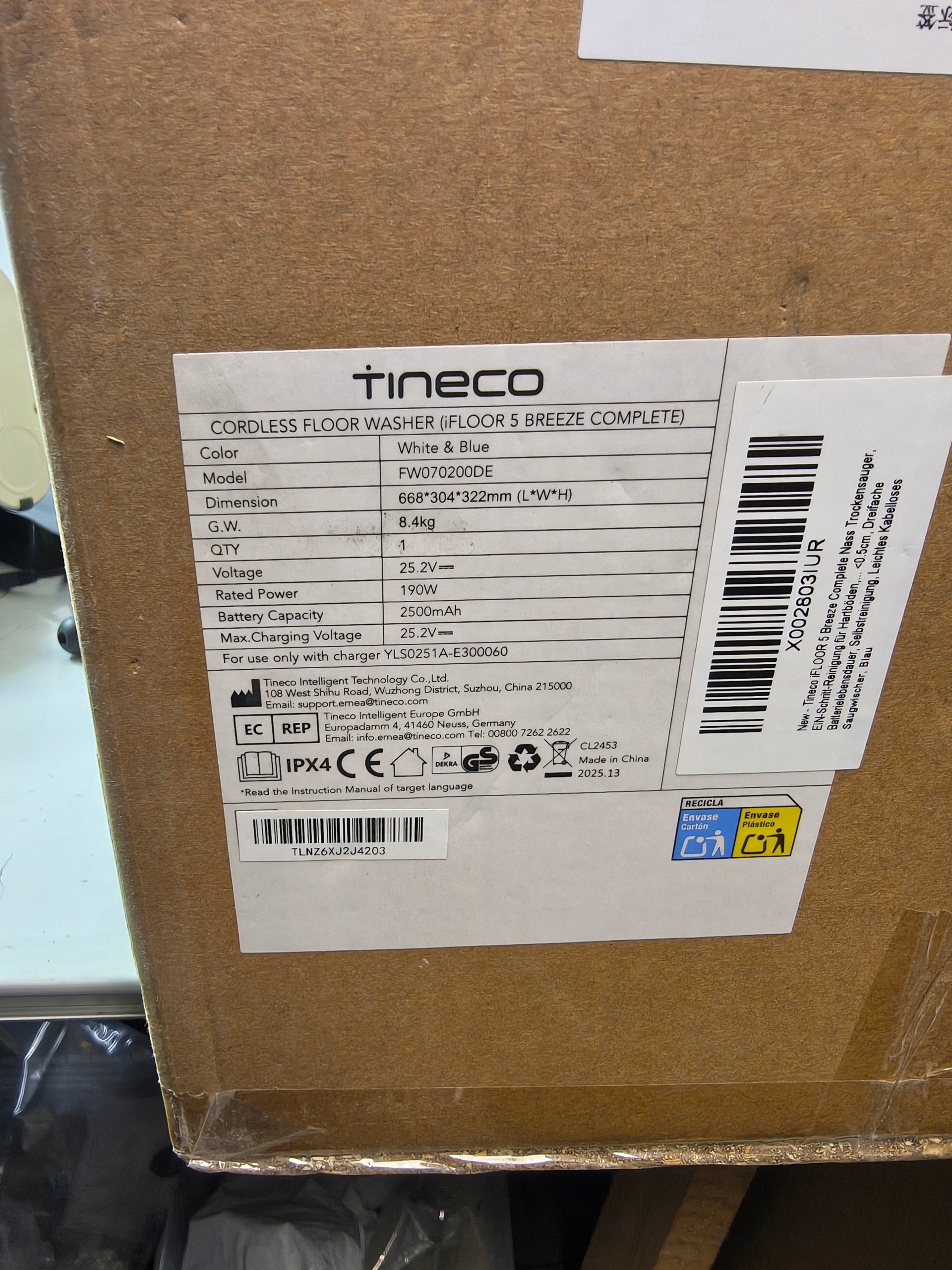 Tineco iFloor 5 Breeze Complete FW070200DE odkurzacz myjący bezprzewodowy — zdjęcie 7